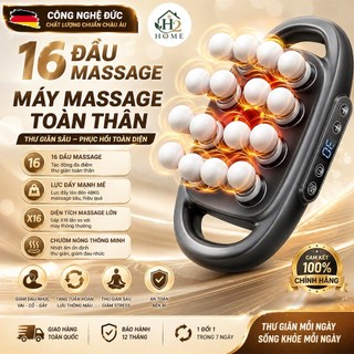 Máy Massage Toàn Thân Cầm Tay 16 Đầu, Máy Mát Xa Giảm Đau Có 9 Chế Độ Điều Chỉnh, Động Cơ êm 45dB