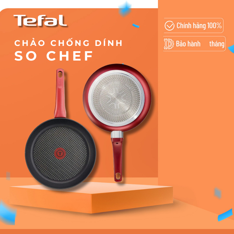 Tefal Sochef กระทะนอนสติ๊ก - ขนาด 21/24/28Cm - สําหรับเตาทุกประเภท - ของแท้