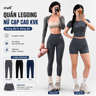 Quần Legging Nữ Tập Gym Cạp Cao Co Giãn 4 Chiều Tôn Dáng, Quần Dài & Quần Đùi Tập Gym Yoga Chạy Bộ