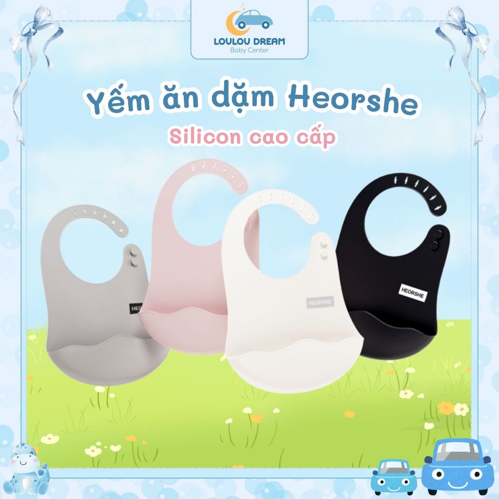 ผ้ากันเปื้อน HEORSHE Silcone พรีเมี่ยม ปลอดสาร BPA