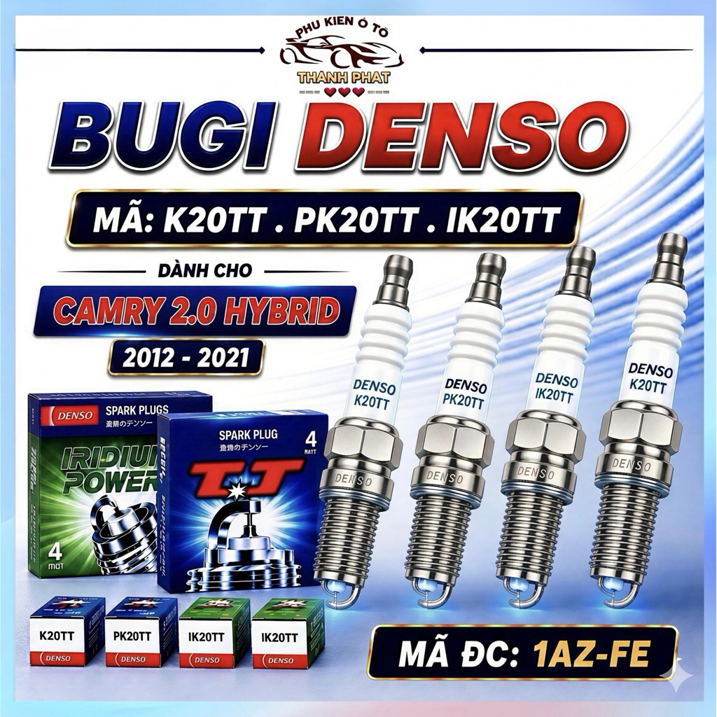 ชุดหัวเทียน Denso ของแท้ 4 ชิ้น รหัส K20TT PK20TT IK20TT สําหรับ Toyota Camry 2.0 Hybrid 2012-2021