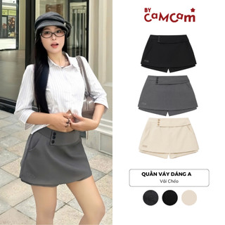 Quần Váy Dáng A Phối Cạp Nữ Tính 𝑩𝒚𝒄𝒂𝒎𝒄𝒂𝒎 Váy Quần Nữ Ulzzang Hàn Quốc Basic Thanh Lịch QQA009