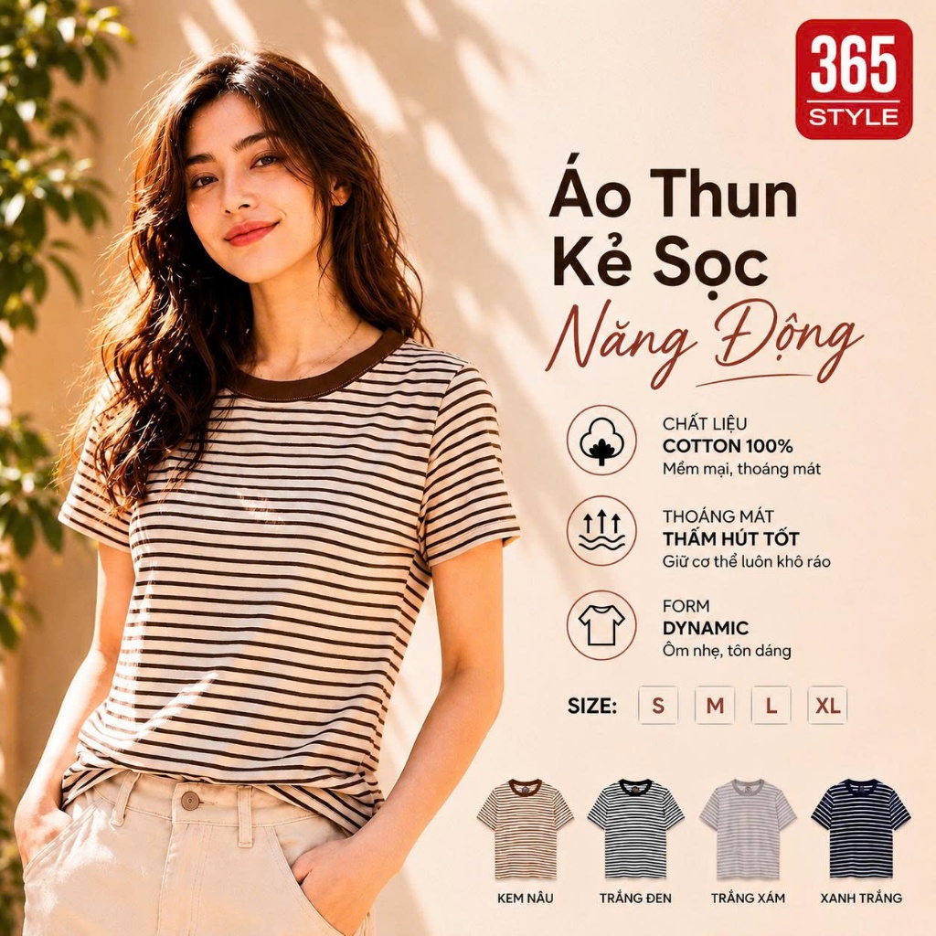 เสื้อยืดสตรีลายสก๊อตยืดหยุ่นนุ่มเรียบอ่อนเยาว์ง่ายต่อการพิกัดรักษารูปแบบที่สวยงามโดย 365Style-SWTS26