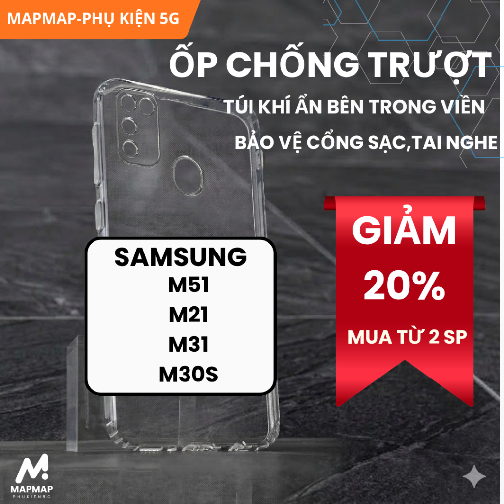 เคสกันลื่น Samsung M51, M21, M31, M30S MAAP | เคสโทรศัพท์แบบยืดหยุ่น SS galaxy ปกป้องกล้องโทรศัพท์ S