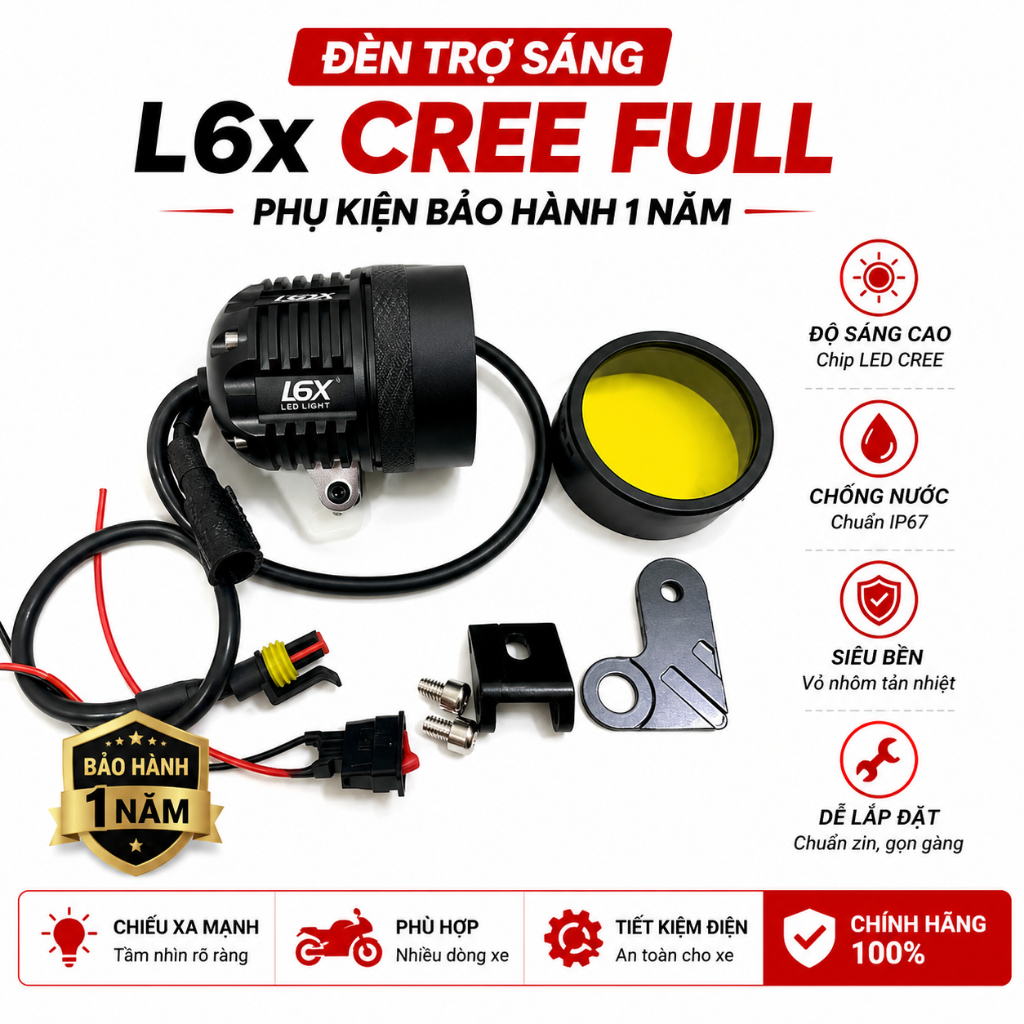 L6x CREE Spotlight อุปกรณ์เสริมเต็ม 1 ปี HC SHOP