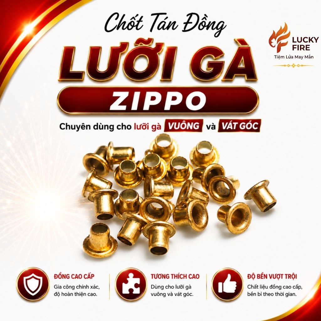 หมุดทองแดงลิ้น Zippo (EYELET)
