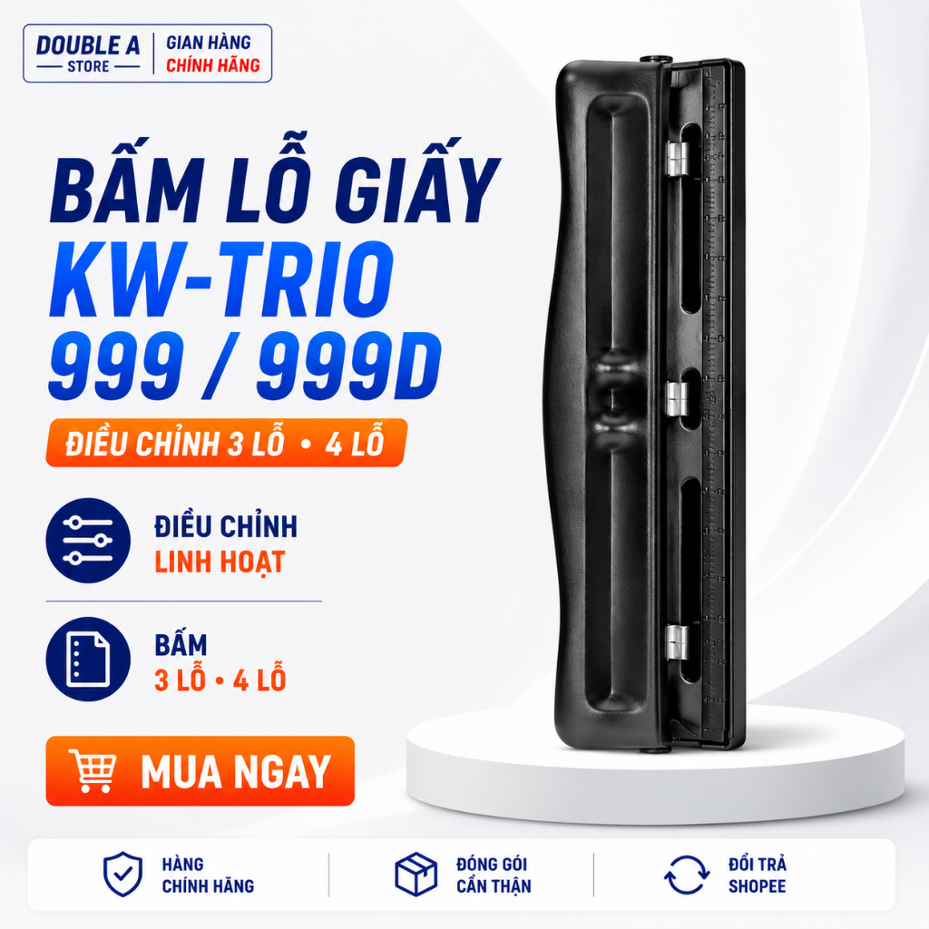 [GENUINE] KW-TriO 999 999D ที่เจาะรูกระดาษ – การปรับระยะ 3 รู, ที่เจาะรูแฟ้มสํานักงาน