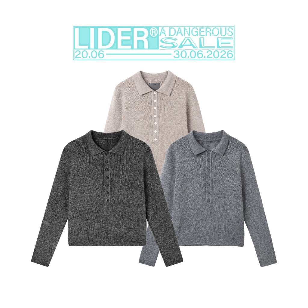 Henley Cotton Honeycomb เสื้อยืดแขนยาว Unisex LIDER MAISON HENLEY POLO SHIRT