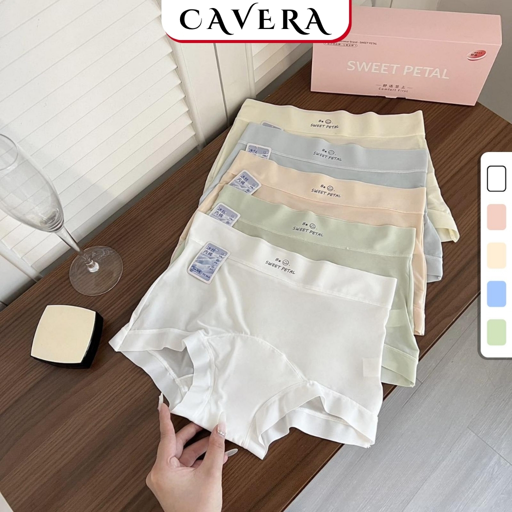 [SET 5 PANTS] กางเกงบ็อกเซอร์ผู้หญิง - ถุงน่องผู้หญิงพร้อมกระโปรง Hemless ยืดหยุ่น CAVERA VNL5422