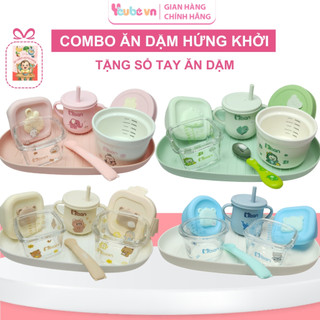 Combo Bát Ăn Dặm Cho Bé Kiểu Nhật YEUBEVN Chén Ăn Dặm Độ Tuổi Từ 6 Tháng Tuổi Hình Dễ Thương Kèm Khay