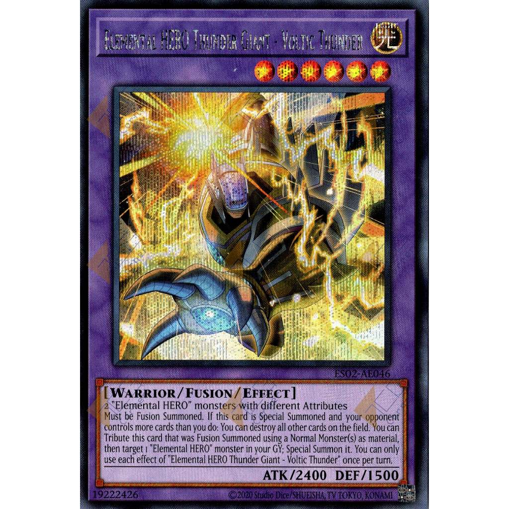 [KW2 Yugioh] [EN-AE] การ์ด ES02-AE046 Elemental HERO Thunder Giant - Voltic Thunder