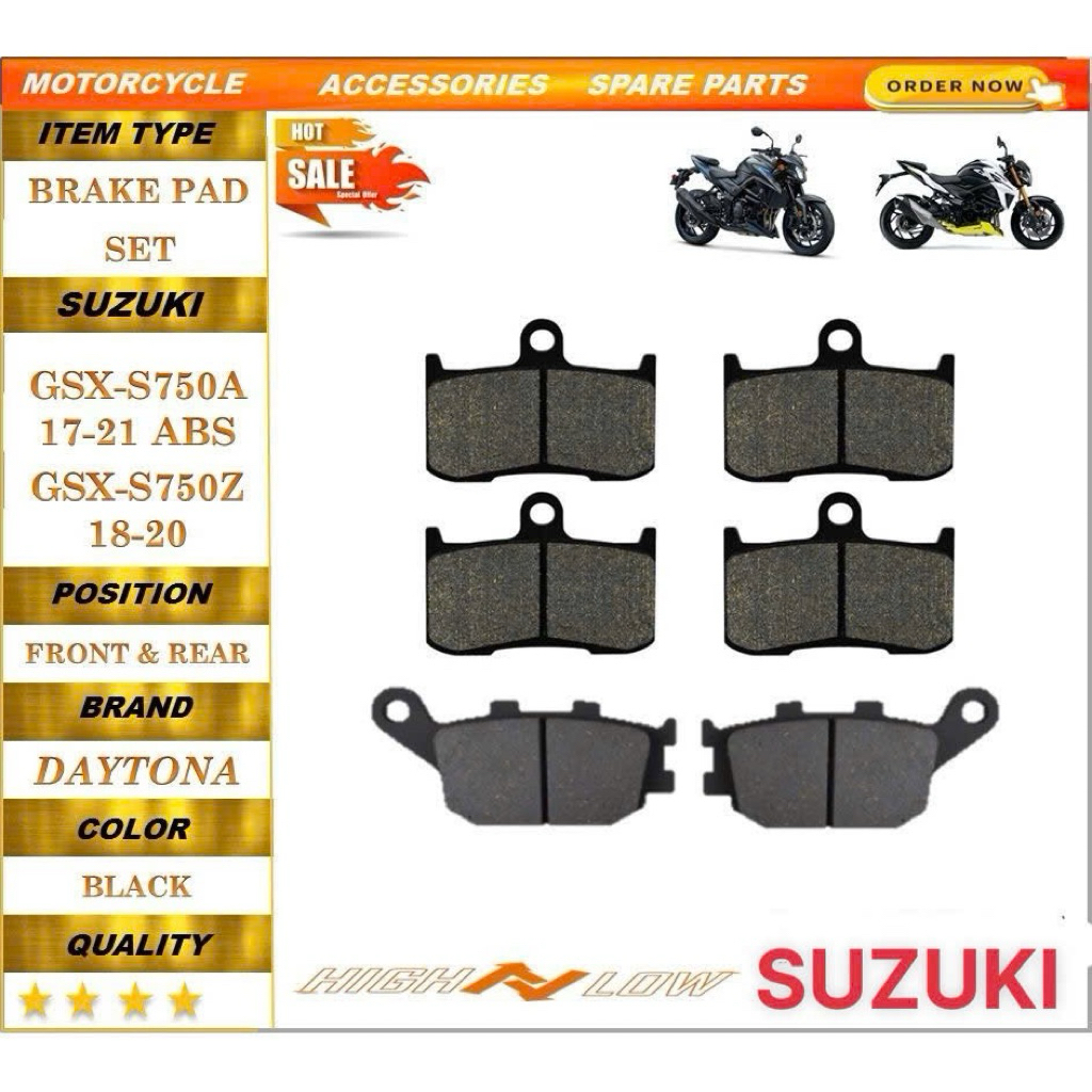 ผ้าเบรค Suzuki GSX-S750A 2017-2021 GSX-S750Z 2018-2020