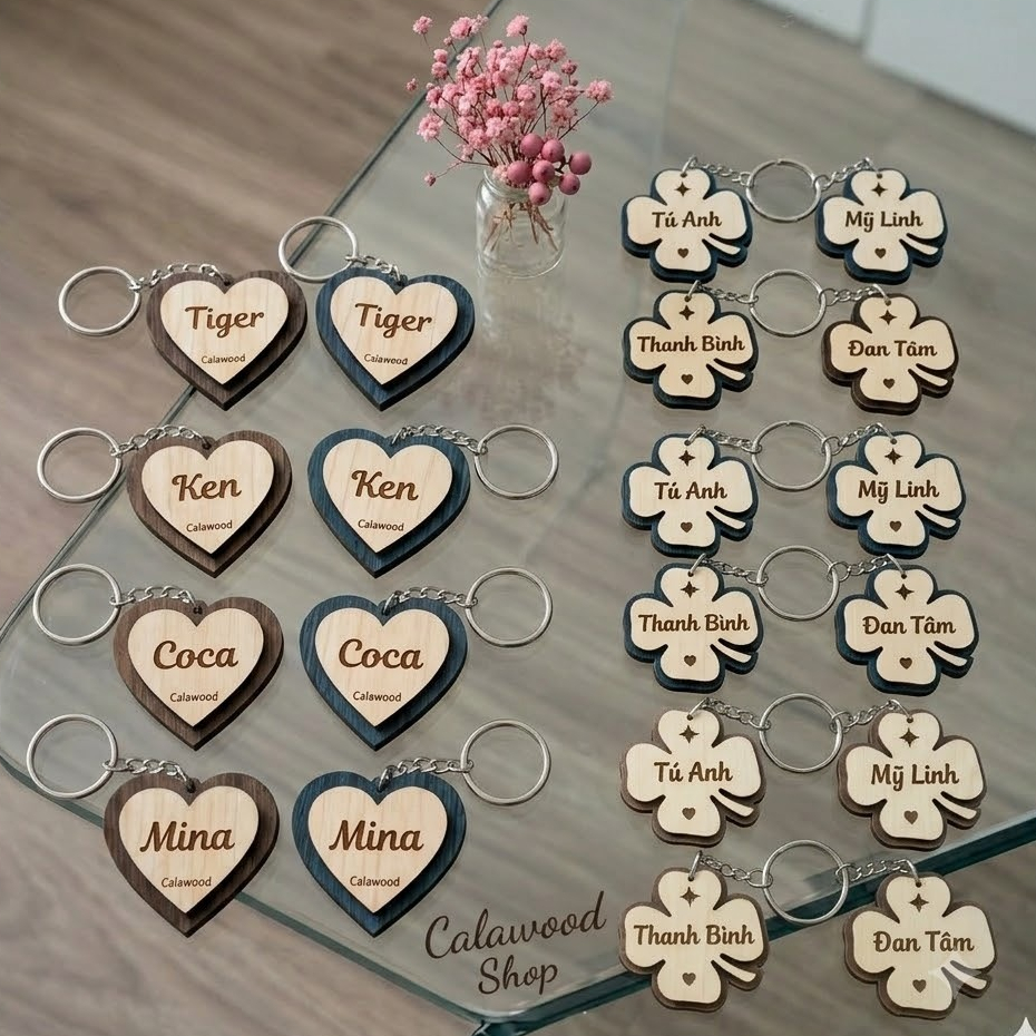 -MESSAGE NAME ON REQUEST VIA CHAT/TN ON - Name Key Chain upon Request ราคา 1 ชิ้น/พวงกุญแจไม้สลักชื่