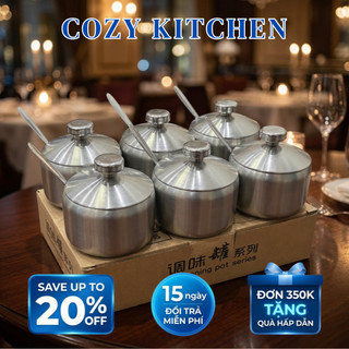 Hũ Đựng Gia Vị Kèm Muỗng Inox Cao Cấp 250ml – Hũ Đựng Nước Sốt Sang Trọng | Gọn Gàng – Tiện Lợi – Dễ Sử Dụng