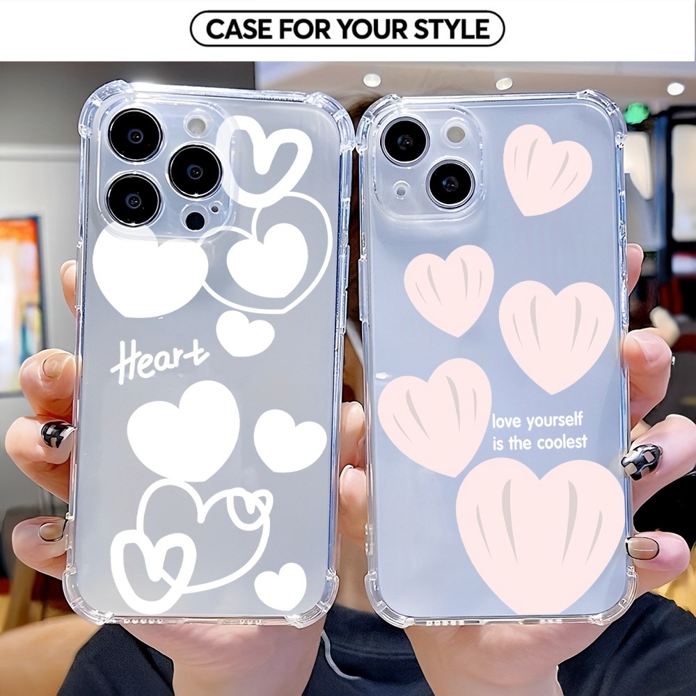 เคส Samsung สําหรับ A27/A37/A57/A36/A56/A06/A16/A06/A15/A55 กันกระแทกรูปหัวใจใส BST2