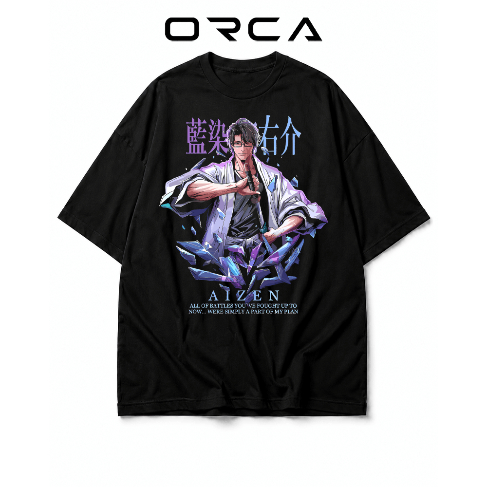 เสื้อยืด Orca พิมพ์ลาย Aizen Sosuke Bleach - ผ้าคอตตอนคุณภาพสูง - ORCA487