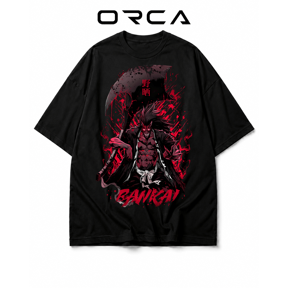 เสื้อยืด Orca พิมพ์ลาย Zaraki Kenpachi Bleach - ผ้าคอตตอนคุณภาพสูง - ORCA503
