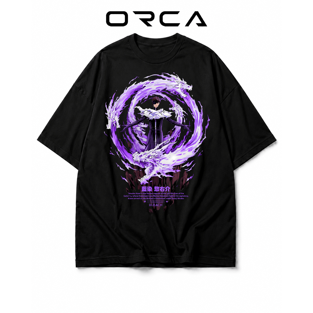 เสื้อยืด Orca พิมพ์ลาย Aizen Sosuke Bleach - ผ้าคอตตอนคุณภาพสูง - ORCA515