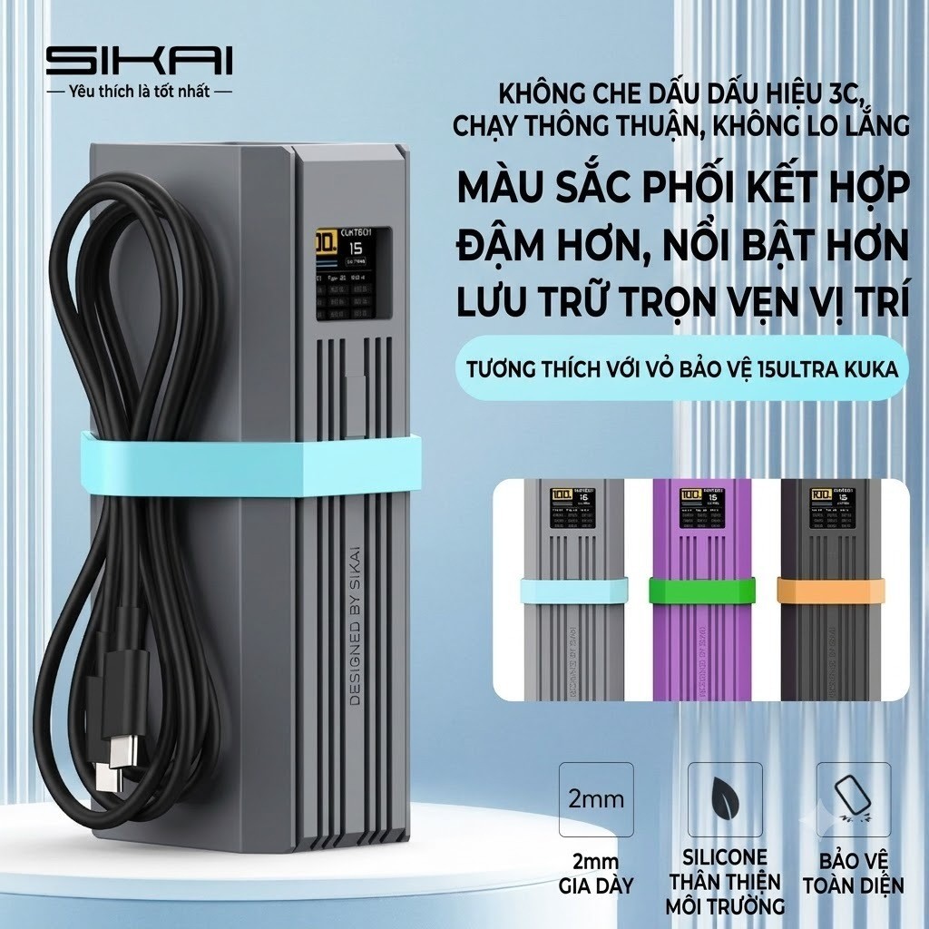 SIKAI เคสซิลิโคนพรีเมี่ยมสําหรับ CUKTECH 15 Ultra 210W 20000mAh - PB200U - กันรอยขีดข่วน กันกระแทก ป