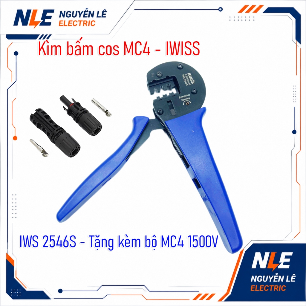 Cos MC4 คีมกดหัว IWS-2546S – MC4 IWISS คีมเครื่องมือเฉพาะสําหรับพลังงานแสงอาทิตย์