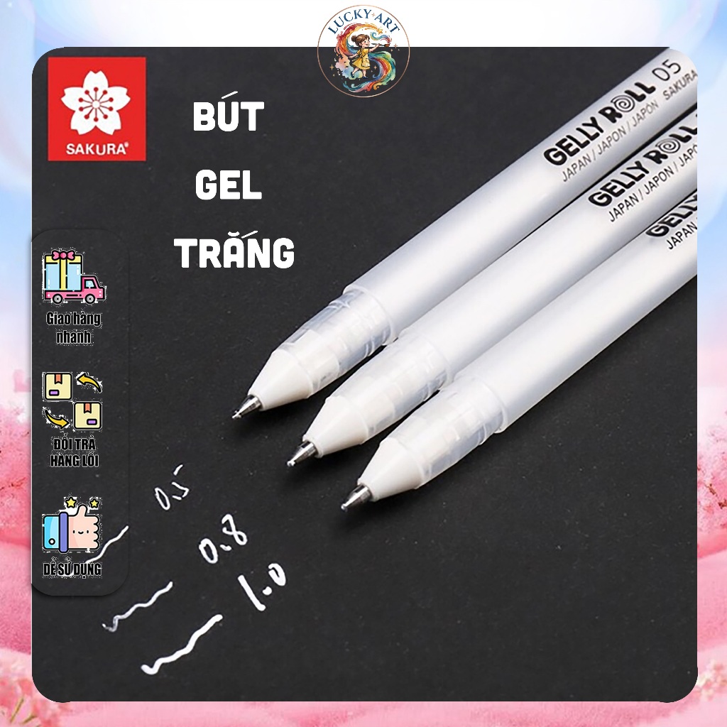 [TC Art Store] SAKURA ROLL WHITE GEL PEN - ปากกาไลน์สีขาว