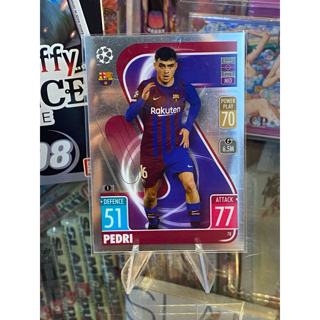 [THICK HARD CARD] การ์ดเครื่องเล่น PEDRI ของแท้ Topps Chrome Match Attax 2021-22 เสื้อบาร์เซโลนา