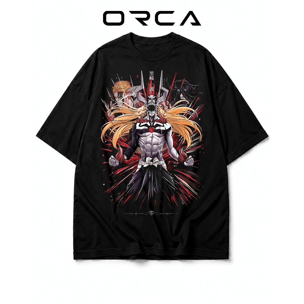 เสื้อยืด Orca พิมพ์ลาย Kurosaki Ichigo Bleach - ผ้าคอตตอนคุณภาพสูง - ORCA540