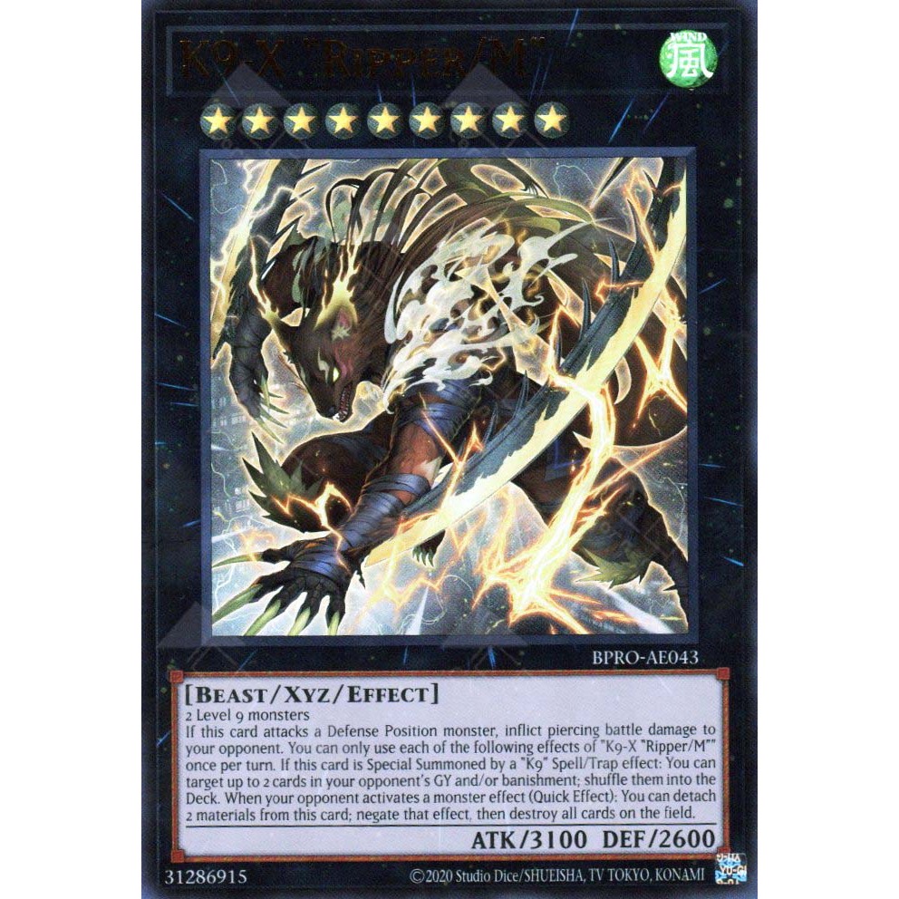 (Fantastic) การ์ด YuGiOh AE BPRO-AE043 K9-X Ripper/M (UR)
