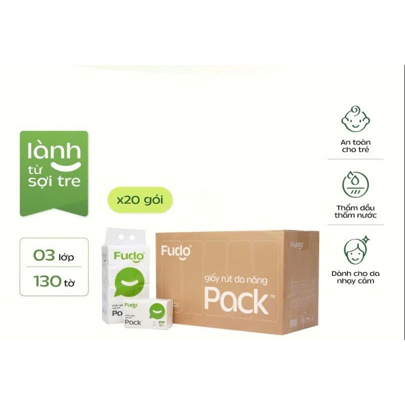FUDO, WHOLE BOX OF 5 BACKS OF NATURAL BAMBOO FIBER TISSUES – FUDO, BAMBOO TISSUE PACK