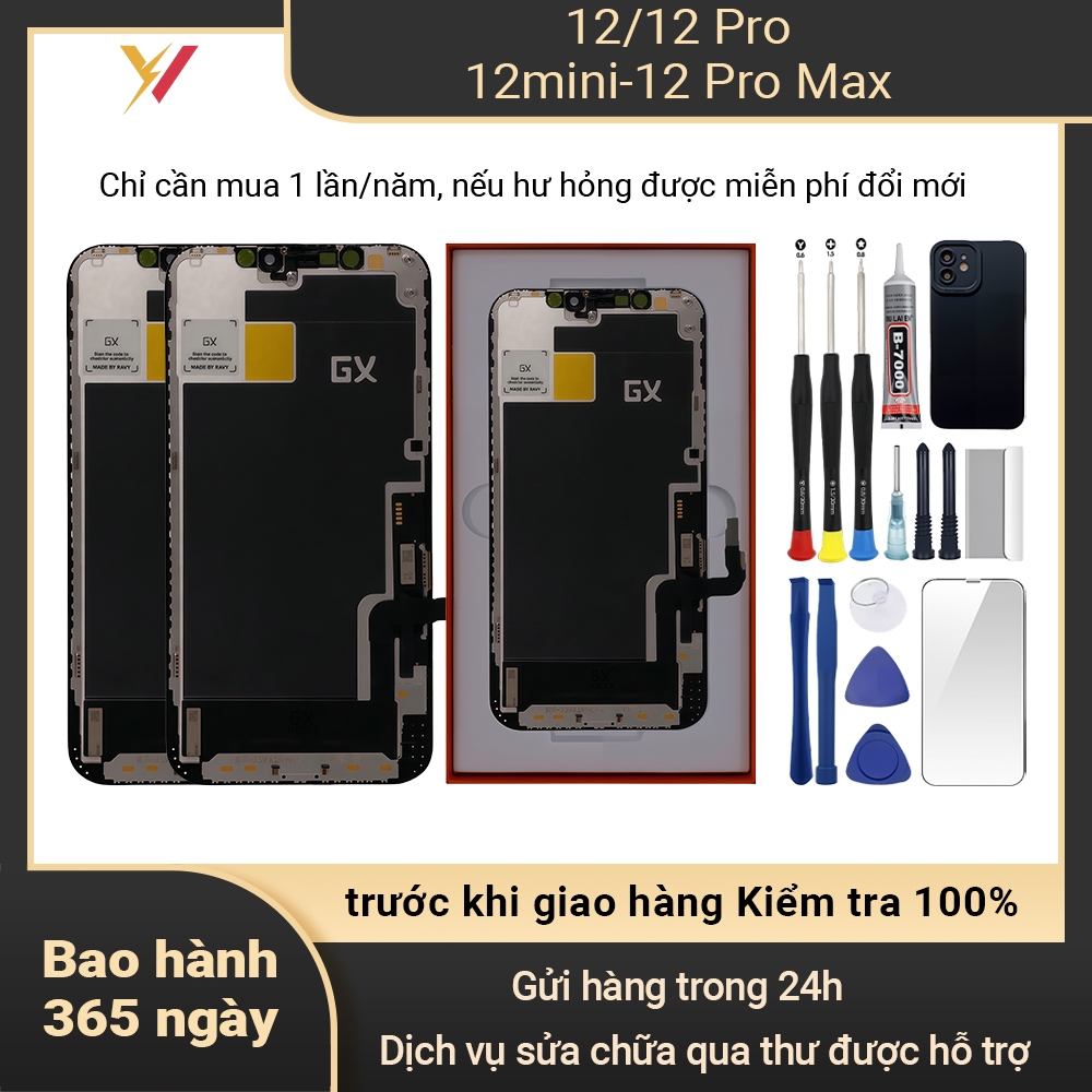 หน้าจอ GX-HD+ ของแท้เข้ากันได้กับ IP 12/12 Pro/12 mini/12 Pro Max 12T