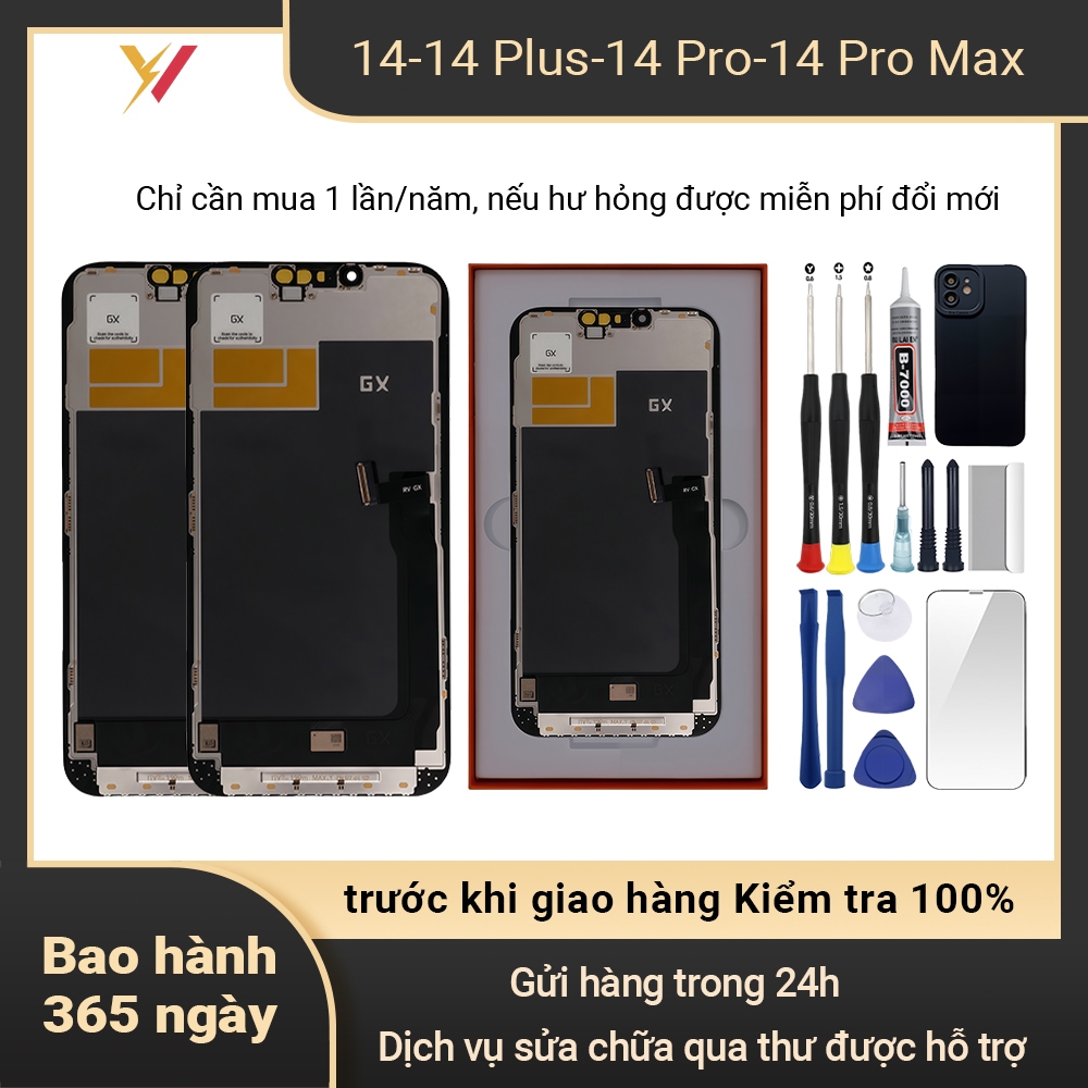 หน้าจอ GX-HD+ ของแท้เข้ากันได้กับ IP 14/14 Plus/14 Pro/14 Pro Max 12T