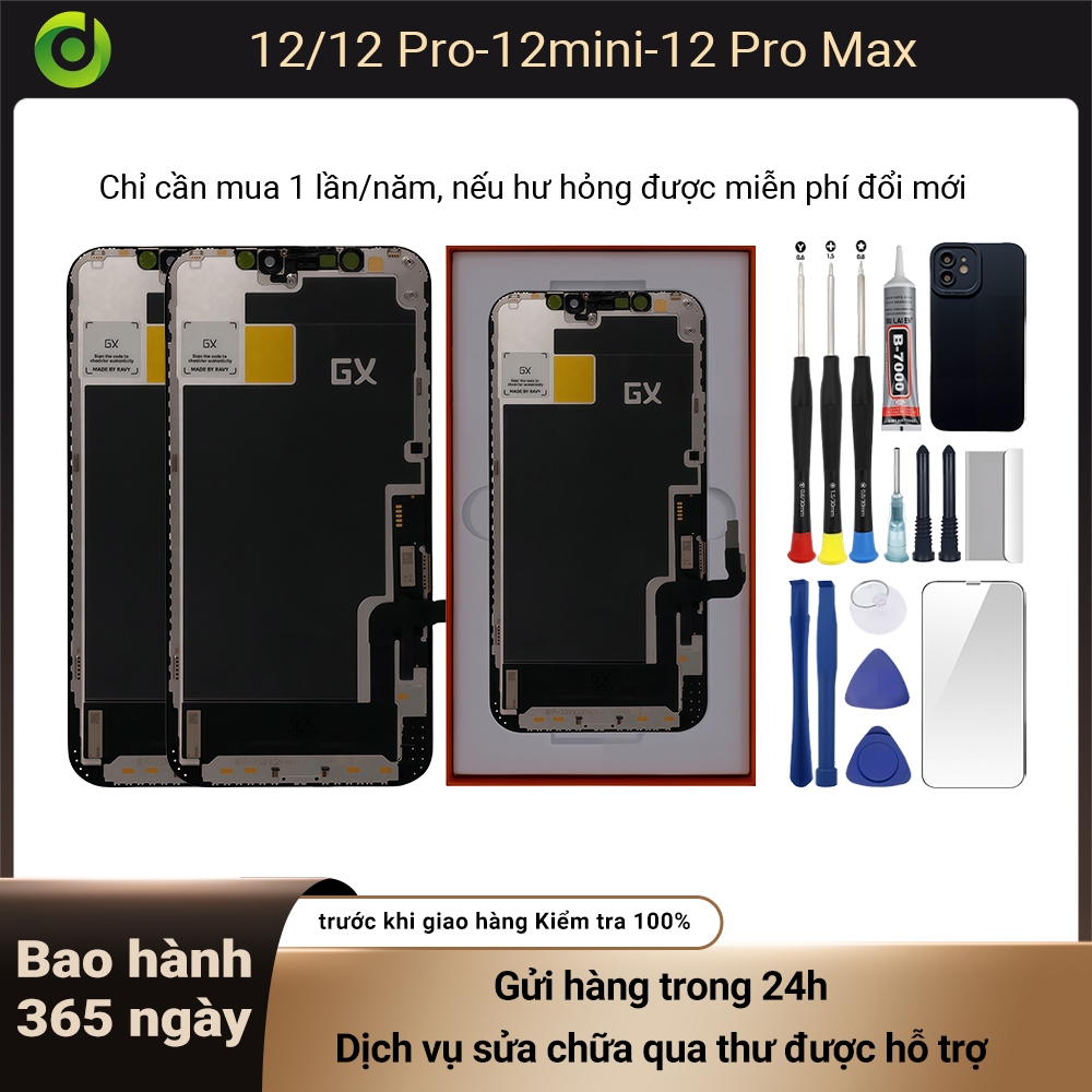 หน้าจอ GX-HD+ ของแท้เข้ากันได้กับ IP 12/12 Pro/12 mini/12 Pro Max 12T
