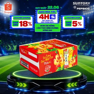 [Brand Day 22.6] Thùng 24 Lon Trà Ô Long Tea+ Đào Trái Cây Nhiệt Đới (320ml/lon)