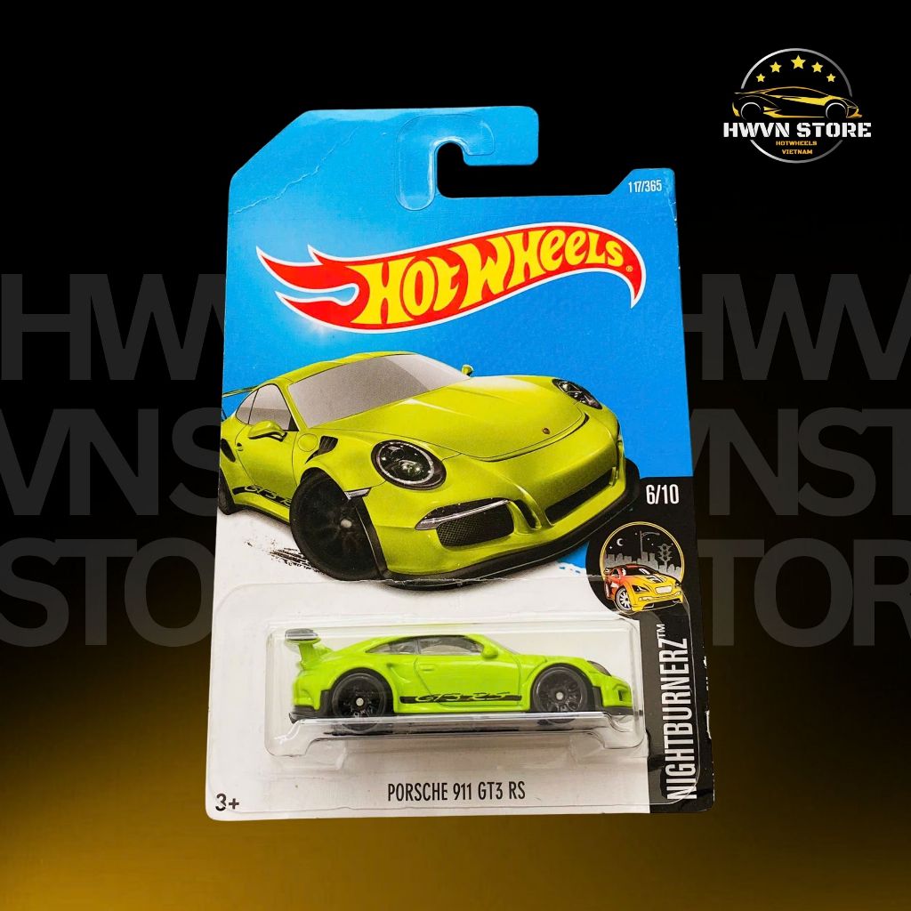 Miniverse - Green Hotwheels Porsche 911 GT3 RS รถโมเดล