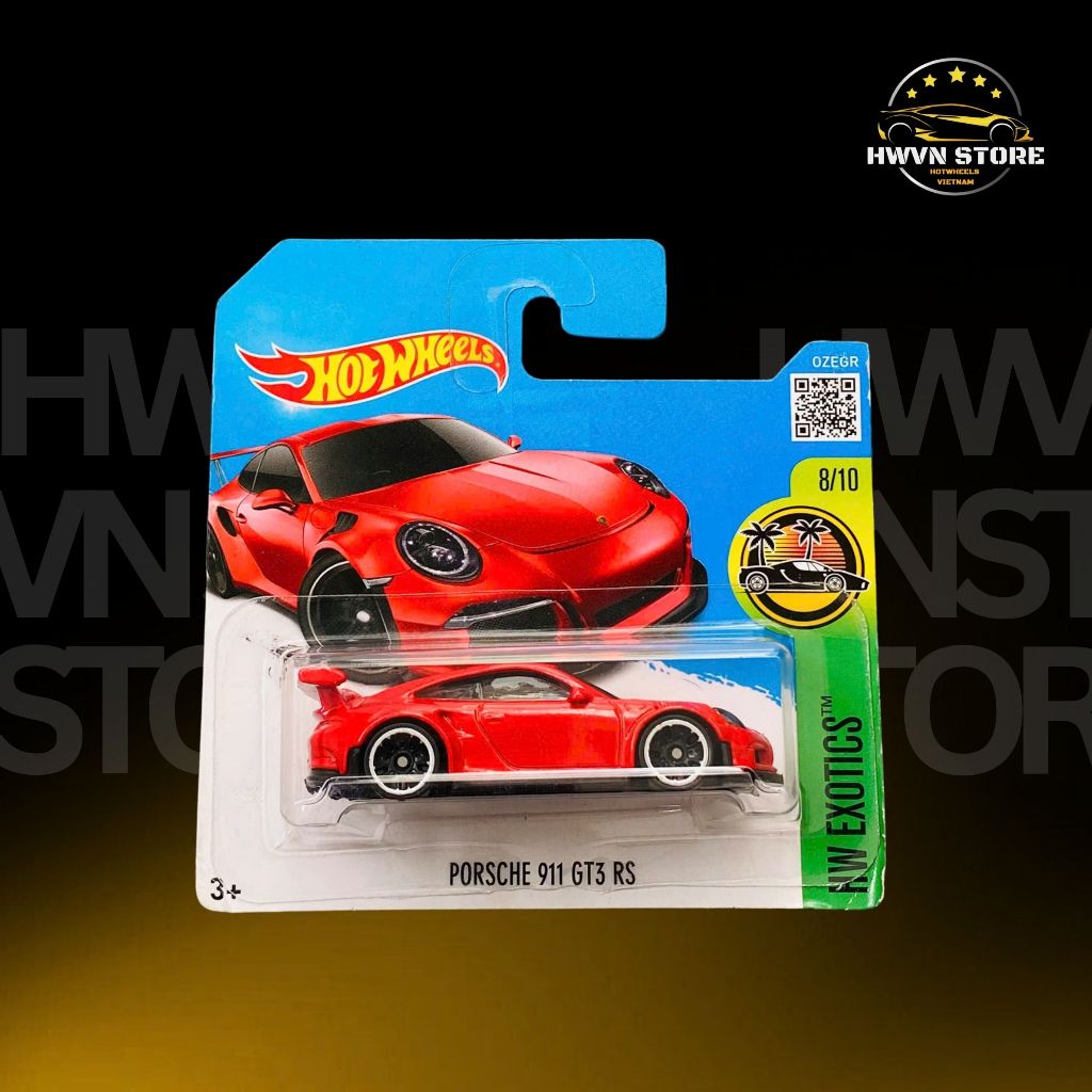 Miniverse - Red Porshe 911 GT3 RS Short Hotwheels Card Model Car