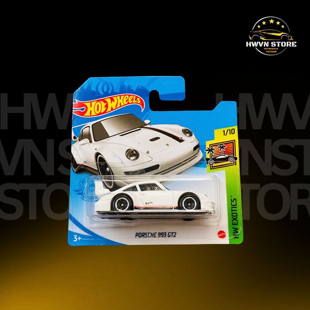 Miniverse - White Porsche 993 GT2 Hotwheels Card Model Car