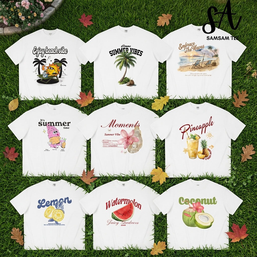 เสื้อยืด BOXY - SUMMER - พรีเมี่ยมคอตตอน 250gsm TAMEEE 2-Way Cotton