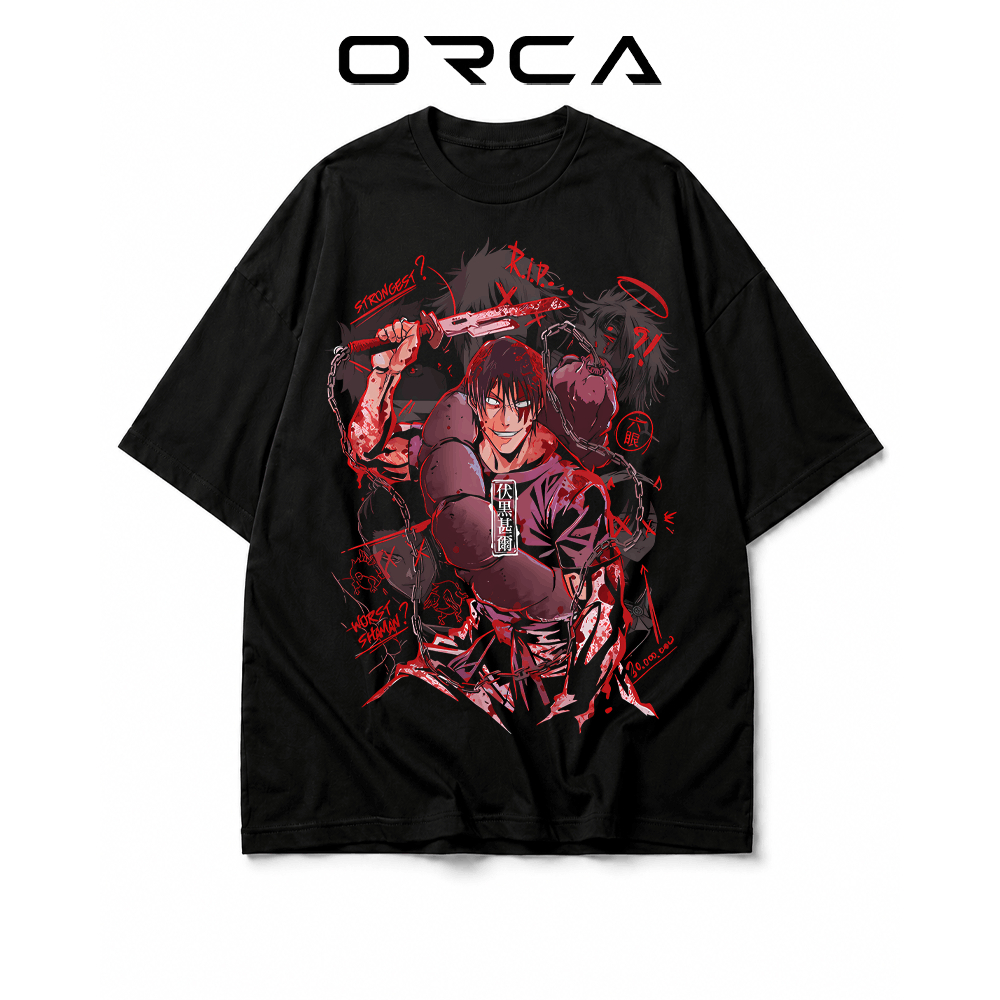 เสื้อยืด Orca พิมพ์ลาย Toji Fushiguro Jujutsu Kaisen - ผ้าคอตตอนคุณภาพสูง - ORCA608