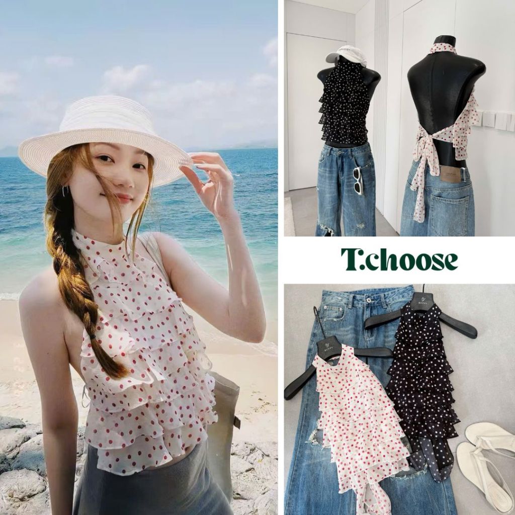 เสื้อคอเต่าลายจุด 10110 TCHOOSE