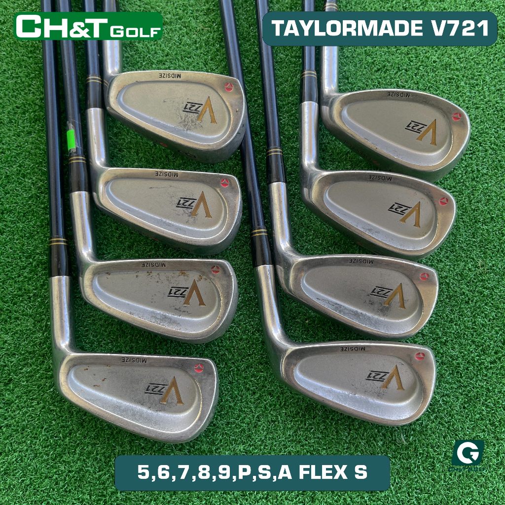 ชุดไม้กอล์ฟเหล็กผู้ชาย Taylormade V721 8 ชิ้น 5,6,7,8,9,P,S,A Flex S ต้นฉบับนําเข้าจากญี่ปุ่น