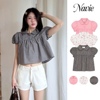 NAVIE - Áo babydoll NINA cổ bèo tay phồng thời trang nữ