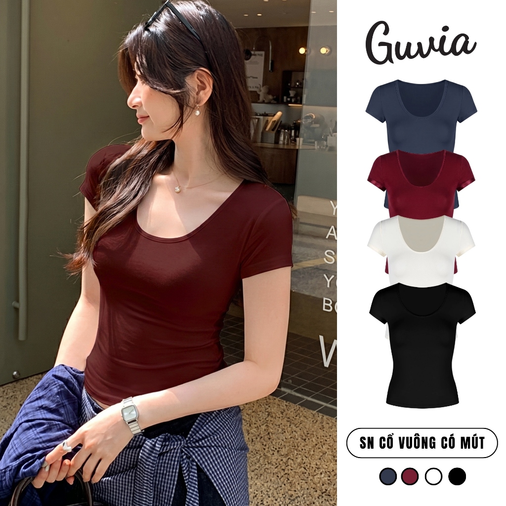 (ใหม่) Babytee GUVIA เสื้อยืดผู้หญิง Slim Fit แขนสั้นคอเต่าหนา Brip, เสื้อยืด SLIM FIT AD168