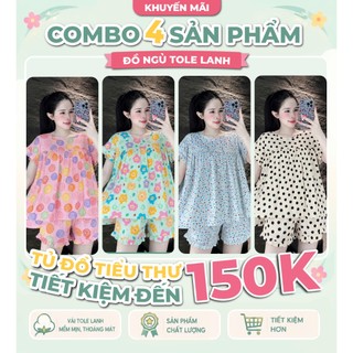Đồ Bộ Tole Nữ Đùi Babydoll Mặc Nhà Dễ Thương, Bộ Tole Lanh Bigsize Chất Liệu Mềm Mát <85kg T07 CHÍNH