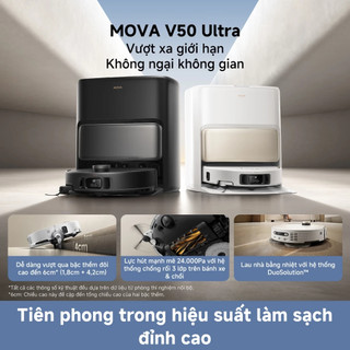 Robot Hút Bụi Lau Nhà Mova V50 Ultra Lực Hút Khủng 24.000Pa - Máy Hút Bụi Thông Minh Bảo Hành 36 Tháng
