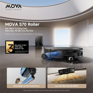 Robot Hút Bụi Lau Nhà Mova S70 Roller - Lực Hút 28.000Pa Mạnh Mẽ - Bảo Hành 36 Tháng Chính Hãng Thời Đại Công Nghệ