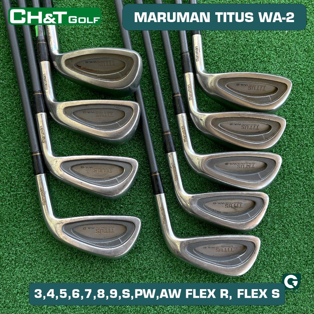 ชุดไม้กอล์ฟเหล็ก Maruman Titus WA-2 9 ชิ้น 3,4,5,6,7,8,9,PW, AW Flex S,R ต้นฉบับนําเข้าจากญี่ปุ่น