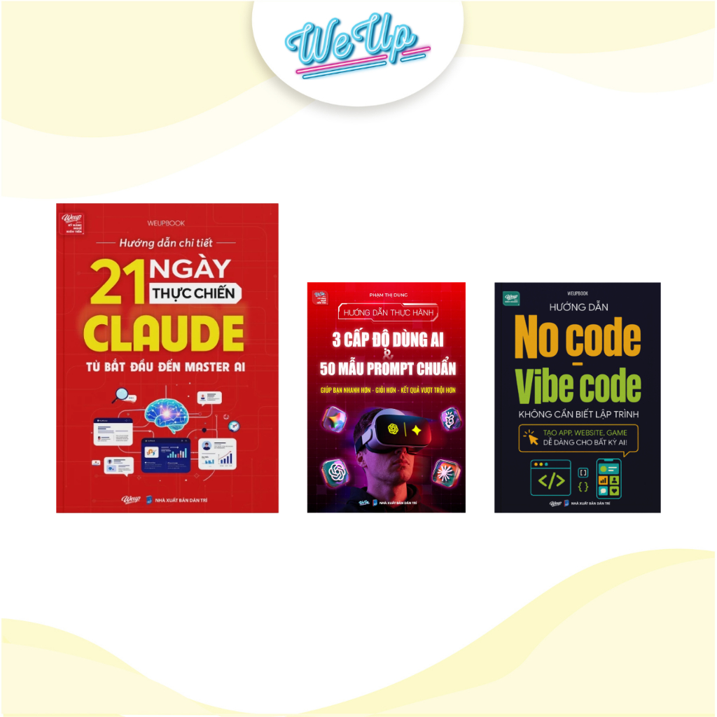 คอมโบหนังสือ 3 เล่ม 21 วันของ Claude Combat การใช้ AI 3 ระดับและคําแนะนํา ไม่มีรหัส Vibe รหัส (Weupbooks)