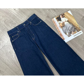 H...M Wide leg Jeans กางเกงยีนส์สีเข้ม เอวสูง งานแท้
