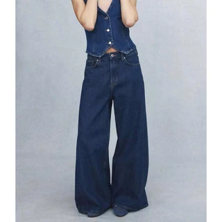 H...M Wide leg Jeans กางเกงยีนส์สีเข้ม เอวสูง งานแท้