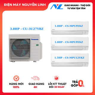 Combo Multi Panasonic 2 Phòng Ngủ 1.0HP + 1 Phòng 1.5HP CU-3U27YBZ / CS-MPU9YKZ.